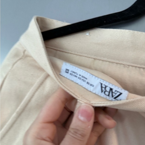 Zara Cream carrot Chinos Relaxed Fit High-Waisted - Picture 3 of 6